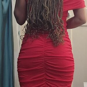 Zara Vibrant Red Mesh Dress